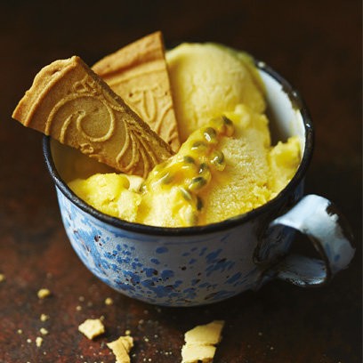 Mango and passionfruit sorbet