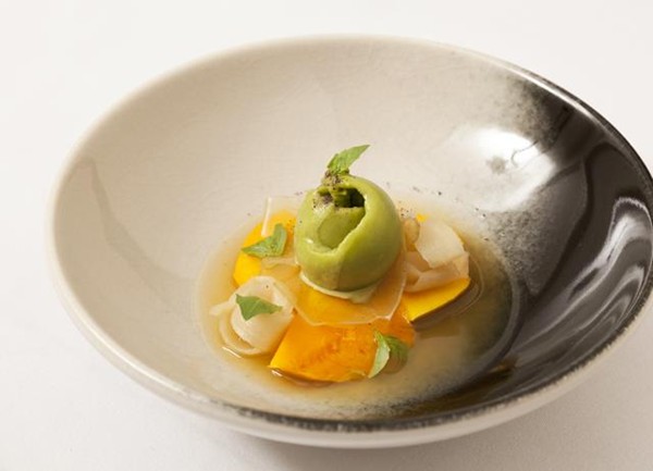 Mango and pineapple soup