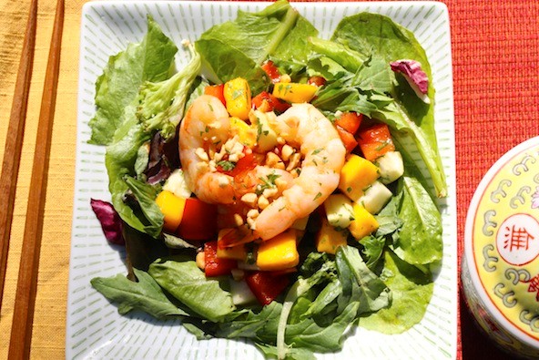 Mango and prawn salad