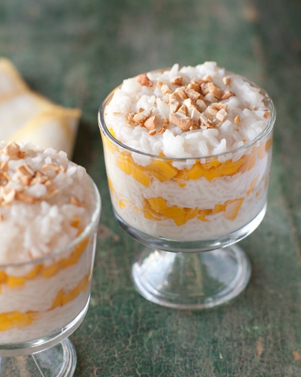 Mango and rice verrines