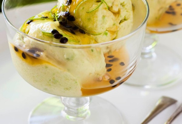 Mango, avocado and vanilla gelato