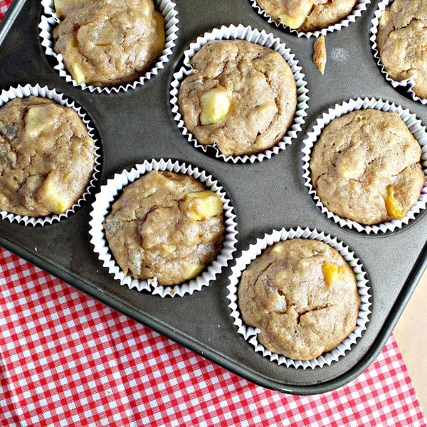 Mango banana muffins with crystallized ginger