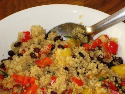 Mango, black bean, and quinoa salad