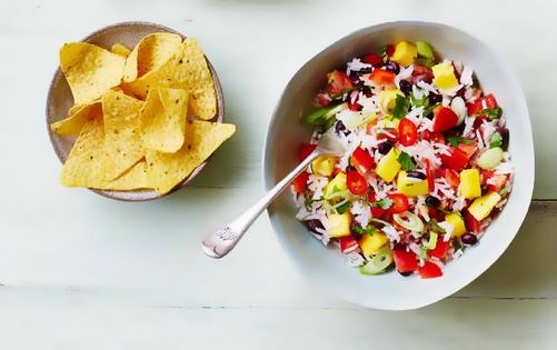 Mango, black bean and rice salad