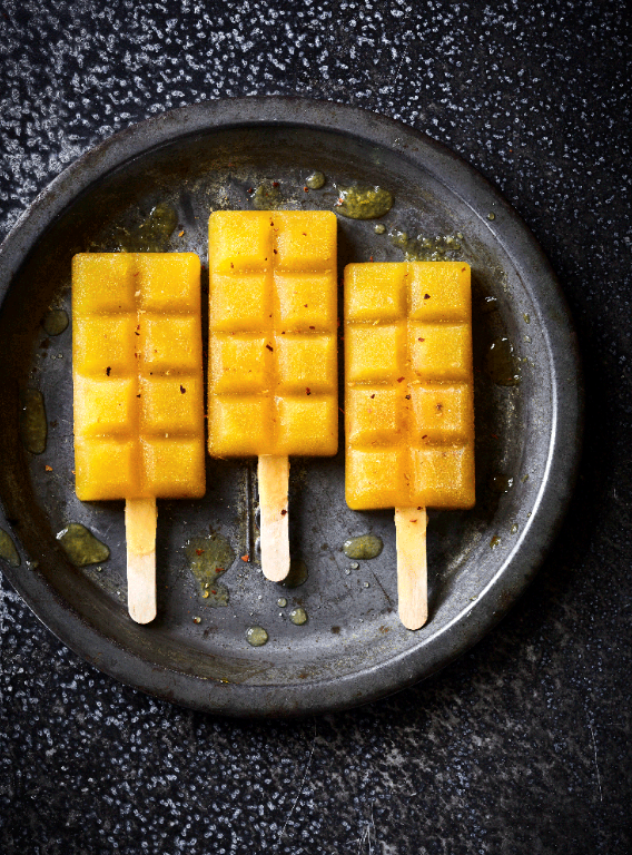 Mango, chilli and lime popsicles