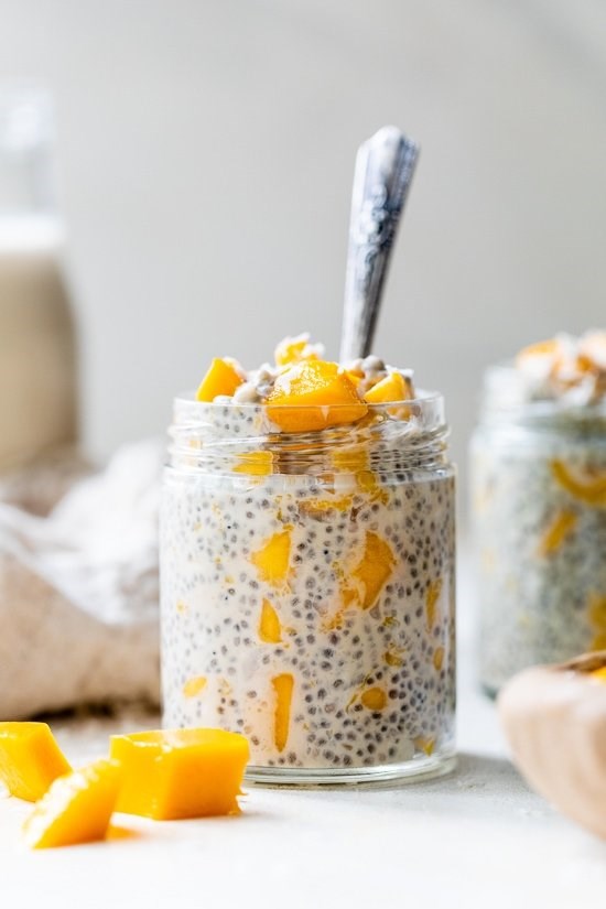 Mango coconut chia pudding