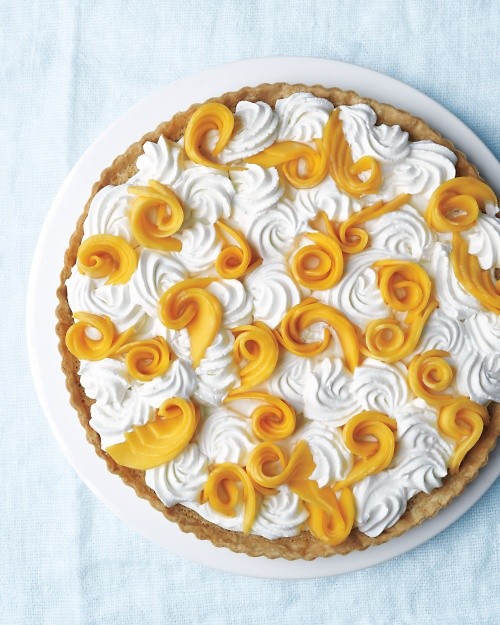 Mango-coconut cream tart