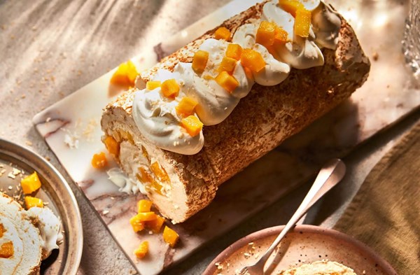 Mango coconut roulade
