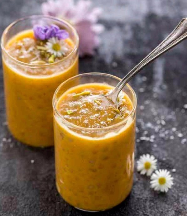 Mango coconut tapioca pudding