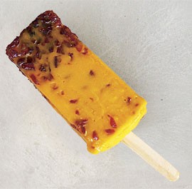 Mango-cranberry ice pops