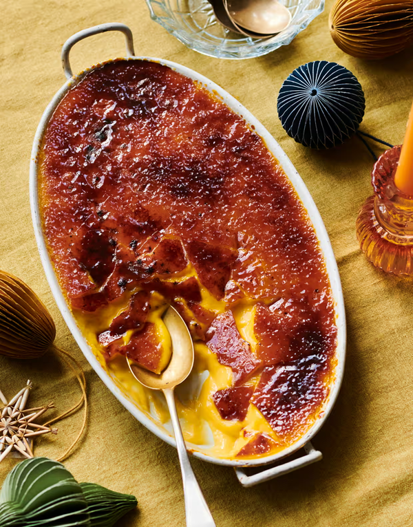 Mango creme brulee
