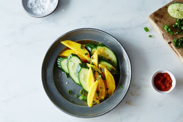 Mango cucumber chile salad