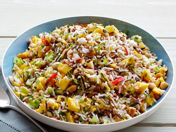 Mango-cucumber rice salad