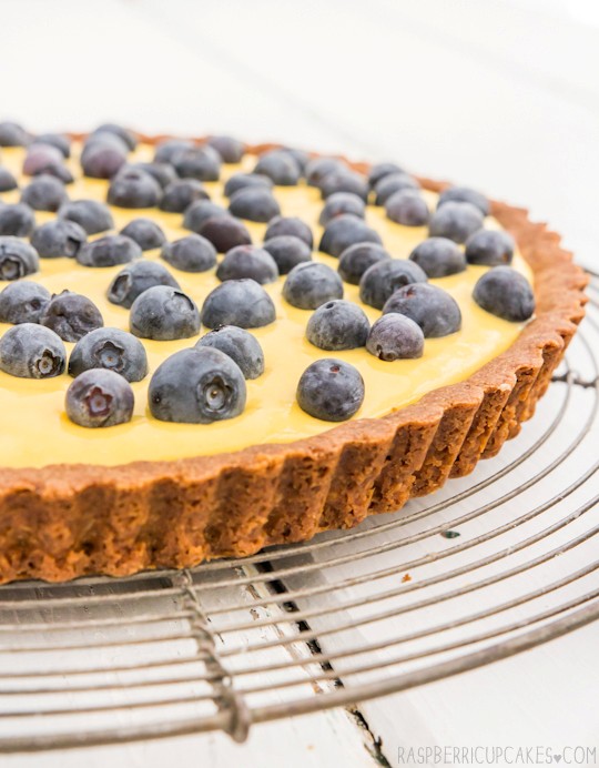 Mango curd tart with toasted coconut crust