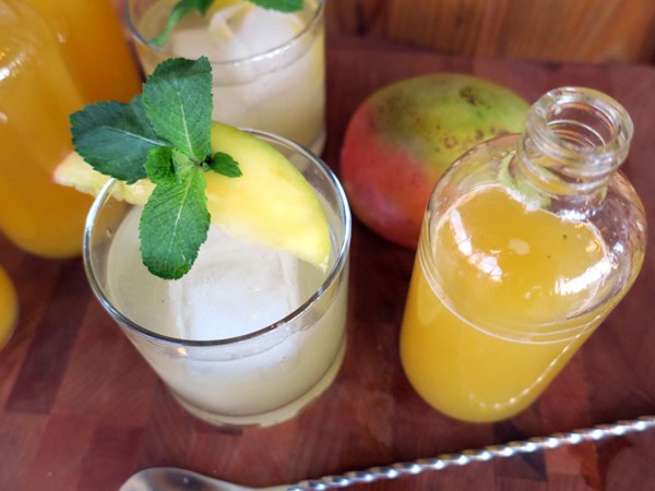 Mango habanero mint shrub