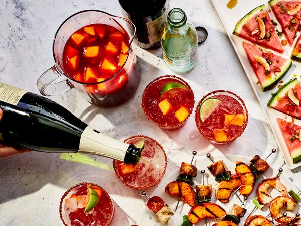 Mango-hibiscus cooler
