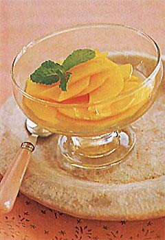 Mango in ginger-mint syrup