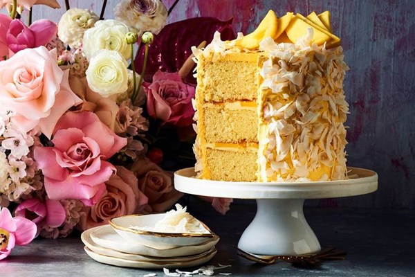 Mango Lamington layer cake