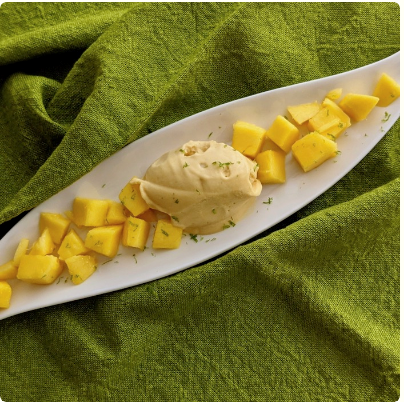 Mango, lime & crème fraîche sorbet