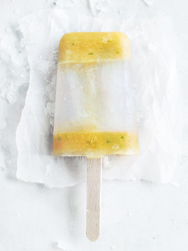 Mango, lime and coconut popsicles