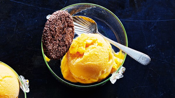 Mango-olive oil sorbet