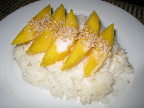 Mango on coconut sticky rice