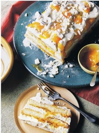 Mango, orange & passion fruit trifle loaf
