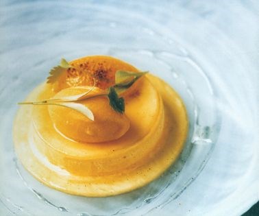 Mango parfait with orange anise jelly