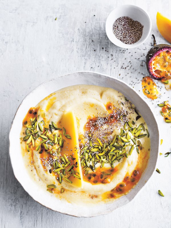 Mango passionfruit smoothie bowl