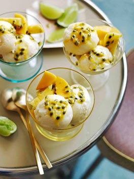Mango pine-lime sundae