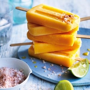 Mango pops (with a hit of cayenne salt)