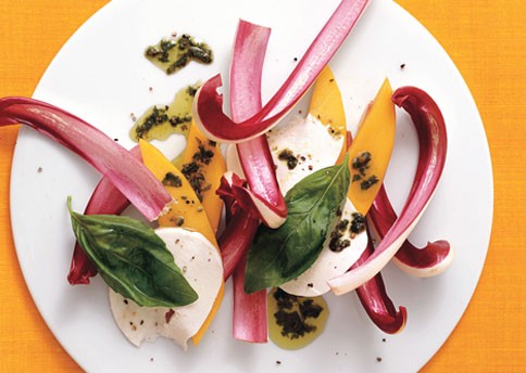 Mango-radicchio Caprese with basil vinaigrette