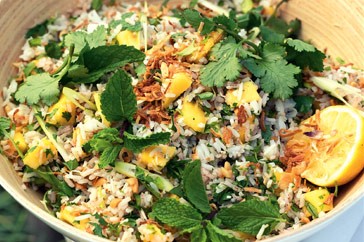Mango rice salad