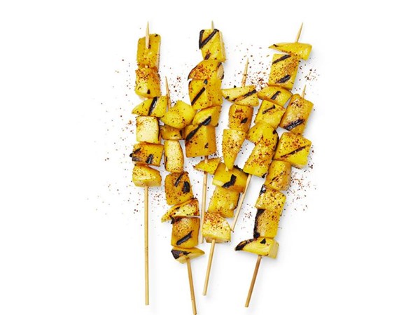 Mango skewers with chile-lime seasoning 
