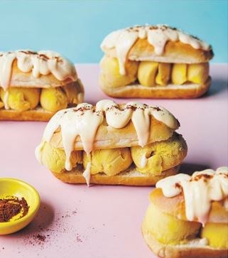 Mango sorbet brioche rolls