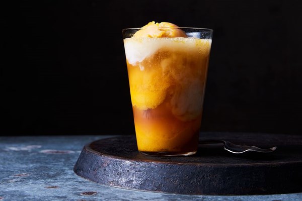 Mango sorbetto "colada" float