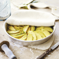 Mango tarte Tatin with coconut cream
