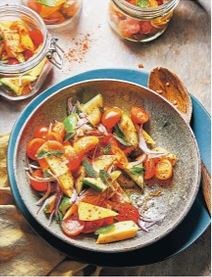 Mango, tomato, cucumber & red onion salad