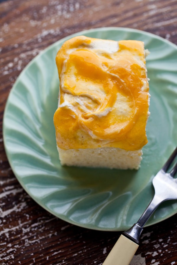 Mango tres leches cake