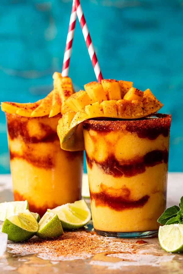 Mangonada smoothie (+ homemade chamoy sauce)