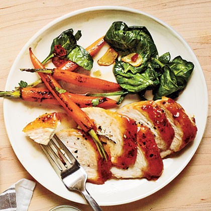 Manhattan-glazed chicken