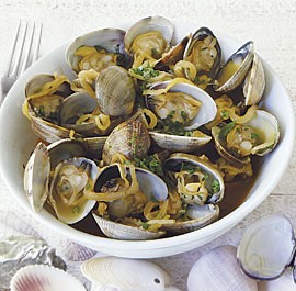 Manila clams with North African spices