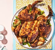 Maple & mustard glazed spatchcock chicken