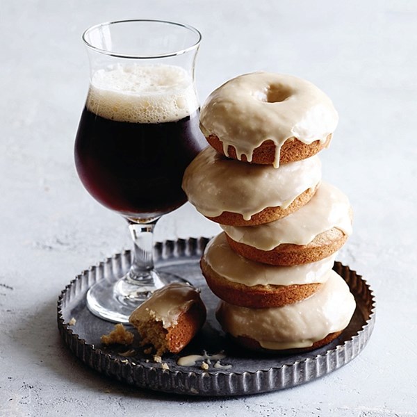 Maple-and-beer glazed doughnuts