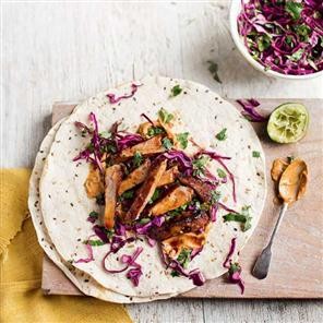 Maple and chilli pork wraps with smoky mayo