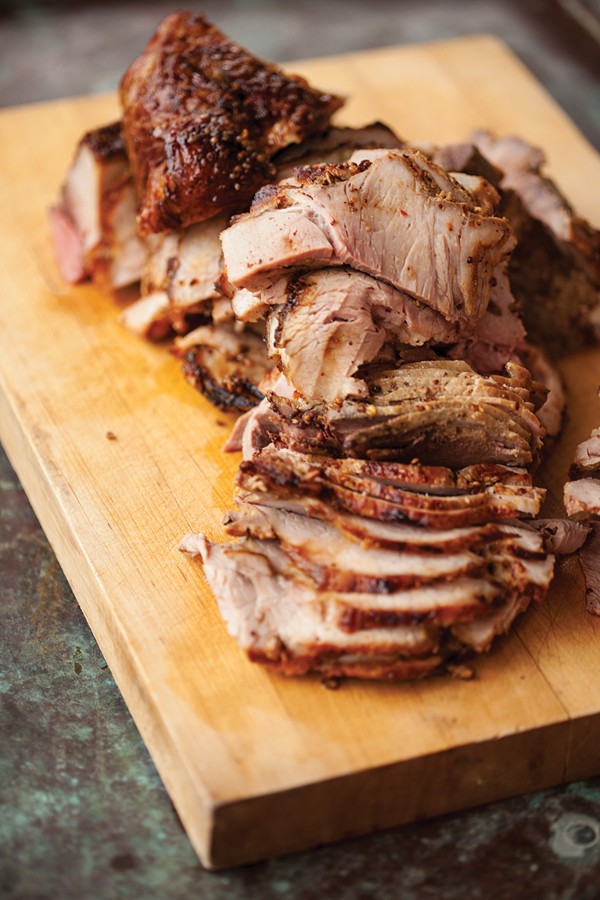 Maple-and-mustard-glazed ham