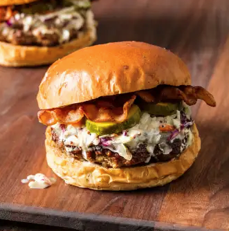 Maple-bacon pork burgers