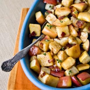 Maple-bacon roasted apples & celeriac