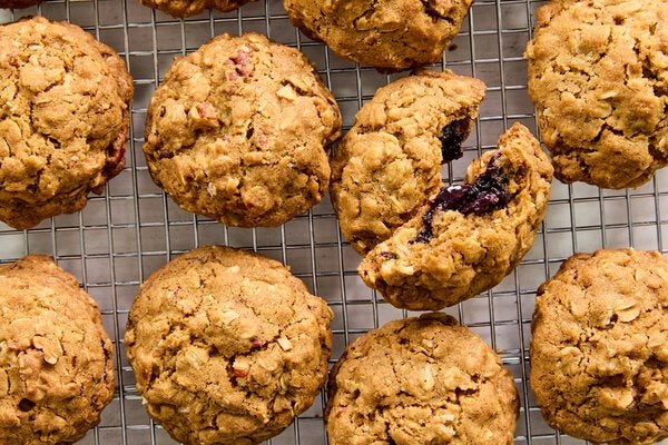 Maple blueberry oatmeal cookies