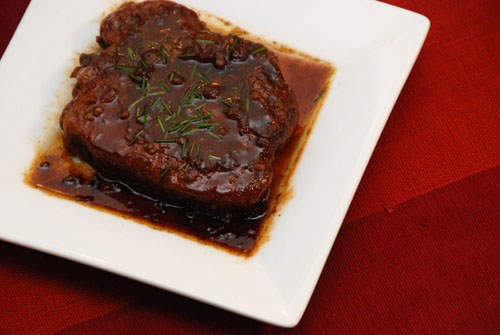 Maple-braised pork chops
